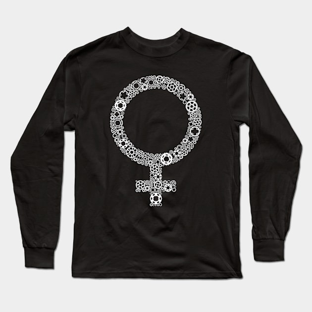 Bicycle Chainring Woman Long Sleeve T-Shirt by Velo Donna